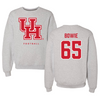 University of Houston Football Gray Crewneck  - #65 Cayden Bowie