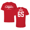University of Houston Football Red Tee  - #65 Cayden Bowie