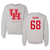 University of Houston Football Gray Crewneck  - #68 Kaleb Davis