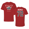 Western Colorado University Football Red Tee - #72 Taylor Nichols