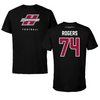 Henderson State University Football Black Tee  - #74 Quintlyn Rogers