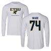 East Tennessee State University Football White Long Sleeve - #74 Jay Wade