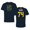 East Tennessee State University Football Navy Tee - #74 Jay Wade