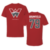 Western Colorado University Football Red Tee - #79 Zachary Brumfield