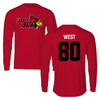 Illinois State University Football Red Redbird Long Sleeve  - #80 Jaylen West
