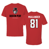 Austin Peay State University Football Red Mascot Tee - #81 Josh Mailander