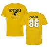 East Tennessee State University Football Gold Tee  - #86 Josh Purcell