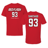 Saint Francis University (Pennsylvania) Football Red Tee - #93 Christian Santiago