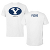 Brigham Young University Tennis White Tee  - Zach Fuchs