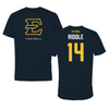 East Tennessee State University Football Navy Performance Tee - #14 William Riddle