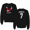 Eastern Washington University Football Black Mascot Crewneck - #7 Efton Chism III