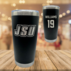 Jacksonville State University Football Black Stainless Steel Tumbler - #19 Cameron Williams