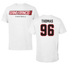 Saint Francis University (Pennsylvania) Football White Performance Tee - #96 Gavin Thomas