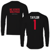 North Carolina State University Basketball Black Long Sleeve - #1 Jayden Taylor