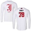 Jacksonville State University Football White Performance Long Sleeve - #78 Brock Robey