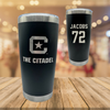 The Citadel Football Black Stainless Steel Tumbler - #72 Carter Jacobs