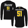 Towson University Lacrosse Black Jersey Performance Long Sleeve - #51 Matt Constantinides
