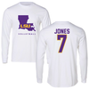 Louisiana State University Volleyball White Performance Long Sleeve - #7 Jessica Jones