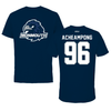 Monmouth University Football Navy Tee - #96 Sebastien Acheampong