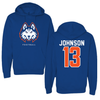 Houston Christian University Football True Royal Hoodie - #13 Will Johnson