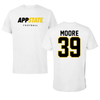 Appalachian State University Football White Performance Tee - #39 Jackson Moore