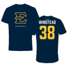 East Tennessee State University Football Navy Tee - #38 Brock Winstead