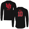 University of Utah Football Black Block Long Sleeve - #10 Johnathan Hall