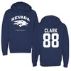 University of Nevada-Reno Football Navy Hoodie - #88 Tyler Clark