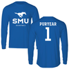 Southern Methodist University Basketball Blue Mascot Long Sleeve - #1 Chance Puryear