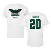 Northeastern State University Soccer White Tee - #20 Jason Torres