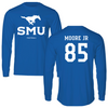 Southern Methodist University Football Blue Mascot Long Sleeve - #85 Adam Moore Jr
