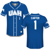 University of Alabama in Huntsville Blue Baseball Jersey - #1 Merik Carter