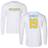 Long Island University Baseball White Performance Long Sleeve - #19 Tatsuya Uemoto