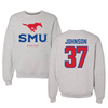 Southern Methodist University Soccer Gray Crewneck - #37 Chance Johnson