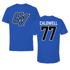 Grand Valley State University Football Blue Performance Tee - #77 Jaylin Caldwell