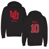 University of Utah Football Black Block Hoodie - #10 Johnathan Hall