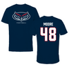 Florida Atlantic University Football Navy Mascot Performance Tee - #48 Zeke Moore