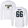 East Tennessee State University Football White Performance Long Sleeve - #66 Luke Smith