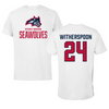 Stony Brook University Football White Tee - #24 Jaxon Witherspoon