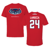 Florida Atlantic University Baseball Red Jersey Performance Tee - #24 Mike LaRocca