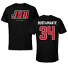 Jacksonville State University Football Black Block Performance Tee - #34 Jalen Bustamante