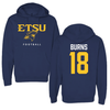 East Tennessee State University Football Navy Hoodie - #18 Jonathan Burns