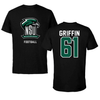 Northeastern State University Football Black NSU Performance Tee - #61 Caleb Griffin