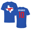 Southern Methodist University Soccer Blue State Performance Tee - #10 Bailey Sparks