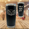 Florida Atlantic University Soccer Black Stainless Steel Tumbler - #37 Davide Viola