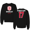 Bradley University Softball Black Block Crewneck - #17 Kinsley Robertson