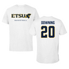 East Tennessee State University Basketball White Performance Tee - #20 Meghan Downing