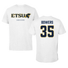 East Tennessee State University Soccer White Performance Tee - #35 Will Bowers