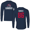 Stony Brook University Football Navy Long Sleeve - #86 Cole Bunicci