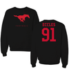 Southern Methodist University Football Black Mascot Crewneck - #91 Sam Eccles